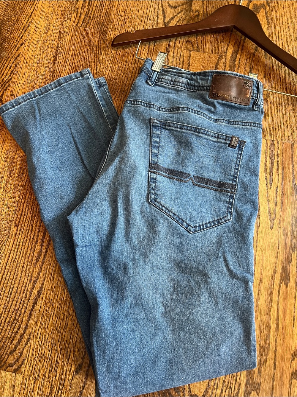 Buffalo David Bitton Men's Slim Straight Jeans in Teal Blue